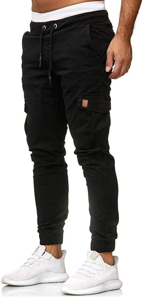 Men's Cotton Casual Cargo Work Pants Cotton Cargo Pants Gym Sweatpants Hiking Tactical Pants with Multi Pockets