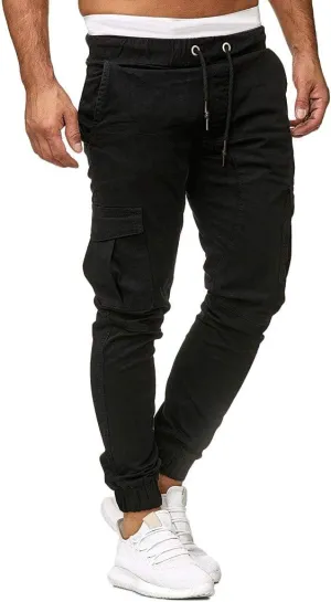 Men's Cotton Casual Cargo Work Pants Cotton Cargo Pants Gym Sweatpants Hiking Tactical Pants with Multi Pockets