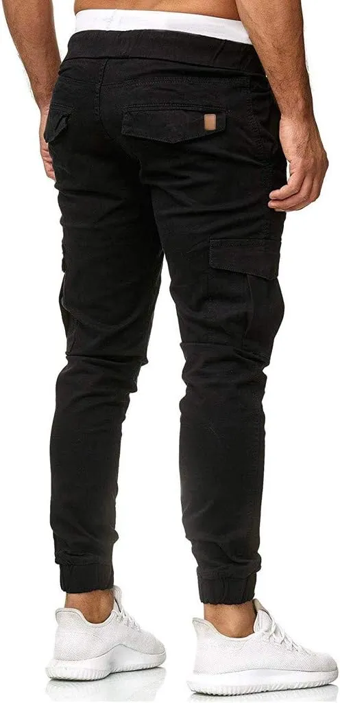 Men's Cotton Casual Cargo Work Pants Cotton Cargo Pants Gym Sweatpants Hiking Tactical Pants with Multi Pockets