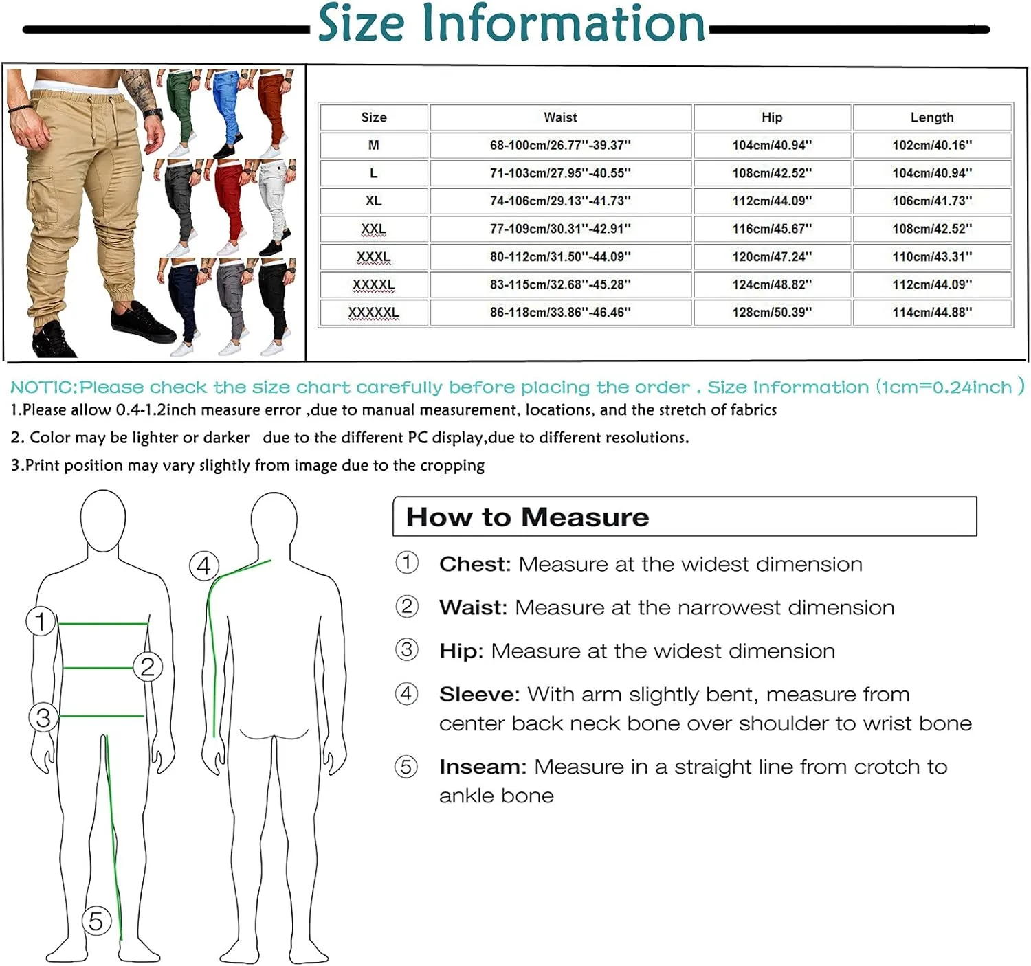 Men's Fashion Loose Handsome PocketJeans Pants Tooling Camouflage Pants M-4XL