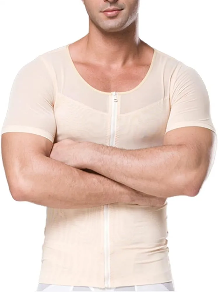 Mens Gynomastica Shapewear Compression Shirt Slimming Undershirt Body Shaper Vest Workout Tank Tops