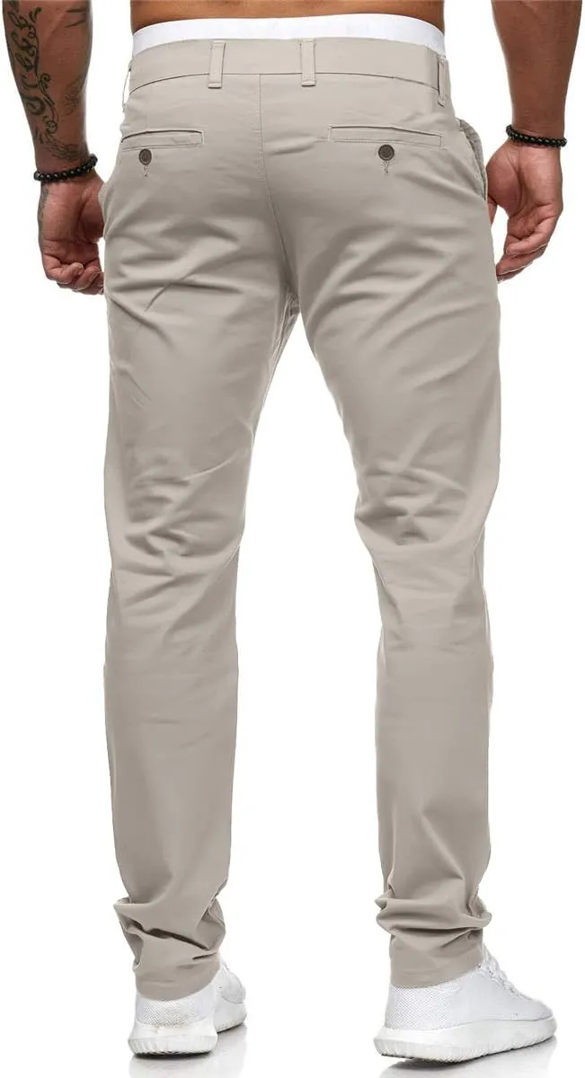 Mens Sweatpants Chinos Pants Men Slim Fit Stretch Casual Lightweight Pants Mid Waist Trousers Classic Slacks Elastic