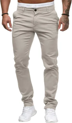 Mens Sweatpants Chinos Pants Men Slim Fit Stretch Casual Lightweight Pants Mid Waist Trousers Classic Slacks Elastic