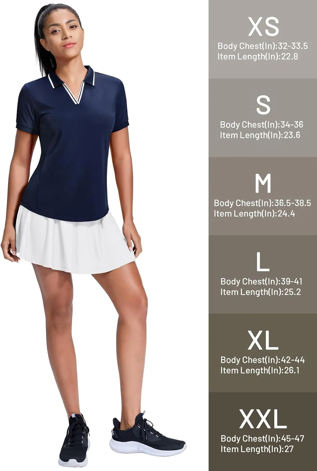 MIER V-Neck Polo Shirts for Women Short Sleeve UPF 50  Sun Protection Golf Tennis Active Stretch Collared Shirt Tops, Dry Fit