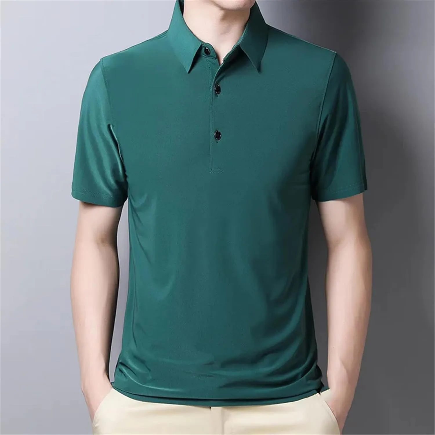 Mnjyihy Men Summer Multi-Colors Polo Shirt Bussiness Moisture Wicking Quick-Dry Short Sleeve Casual Polo Shirts