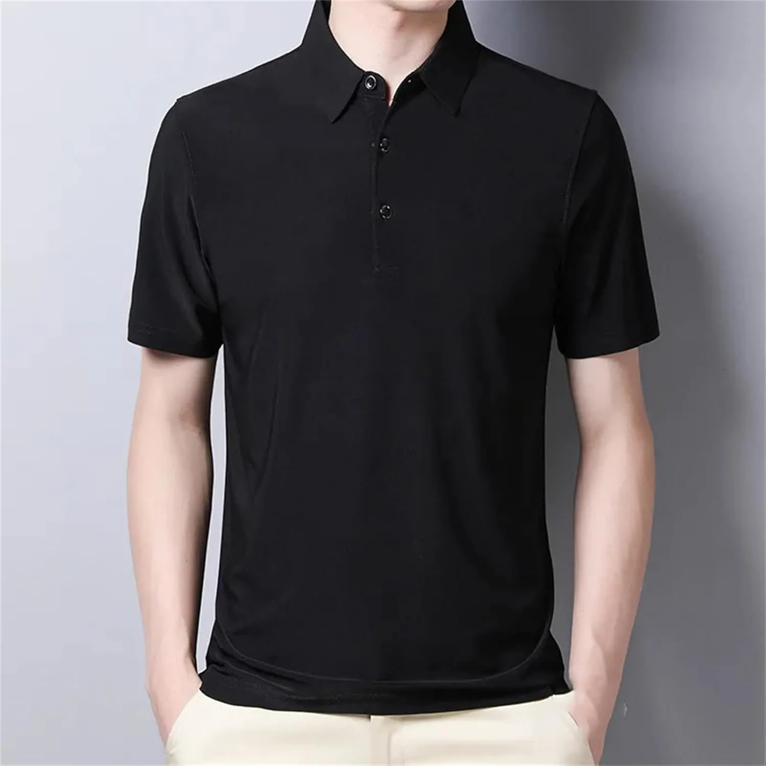 Mnjyihy Men Summer Multi-Colors Polo Shirt Bussiness Moisture Wicking Quick-Dry Short Sleeve Casual Polo Shirts