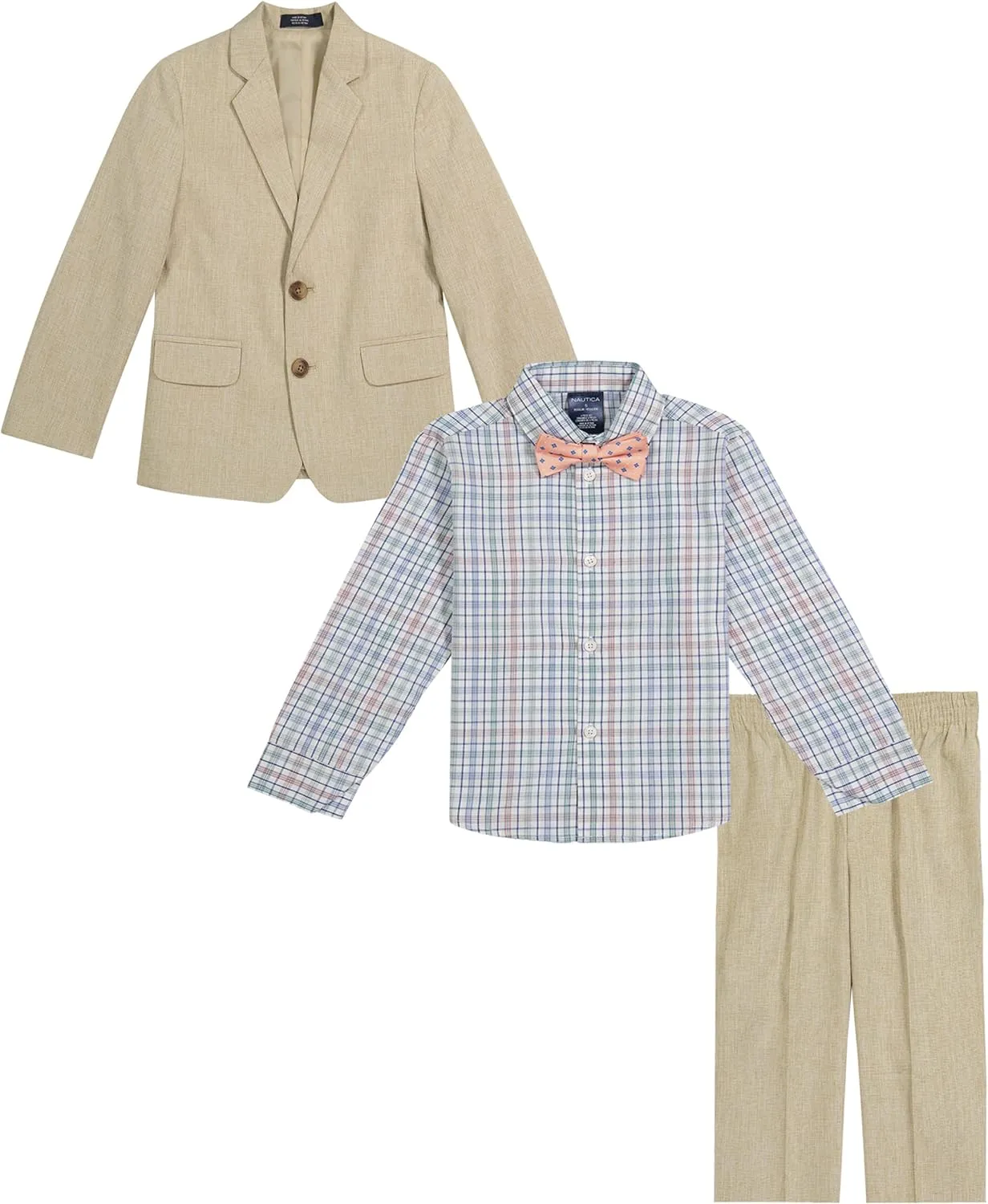 Nautica Boys' 4-Piece Suit Set with Dress Shirt, Tie, Jacket, and Pants