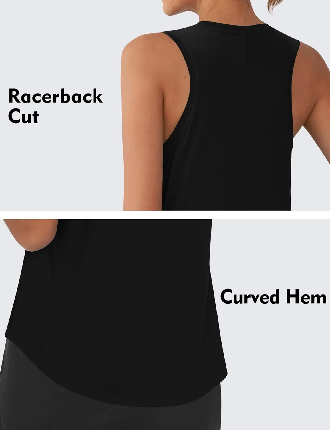 OYANUS Women's Summer Workout Tops Sleeveless Racerback Athletic Tank Top High Neck Loose Fit Running Gym Yoga Shirts