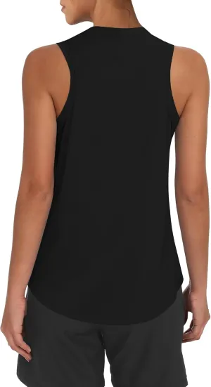 OYANUS Women's Summer Workout Tops Sleeveless Racerback Athletic Tank Top High Neck Loose Fit Running Gym Yoga Shirts