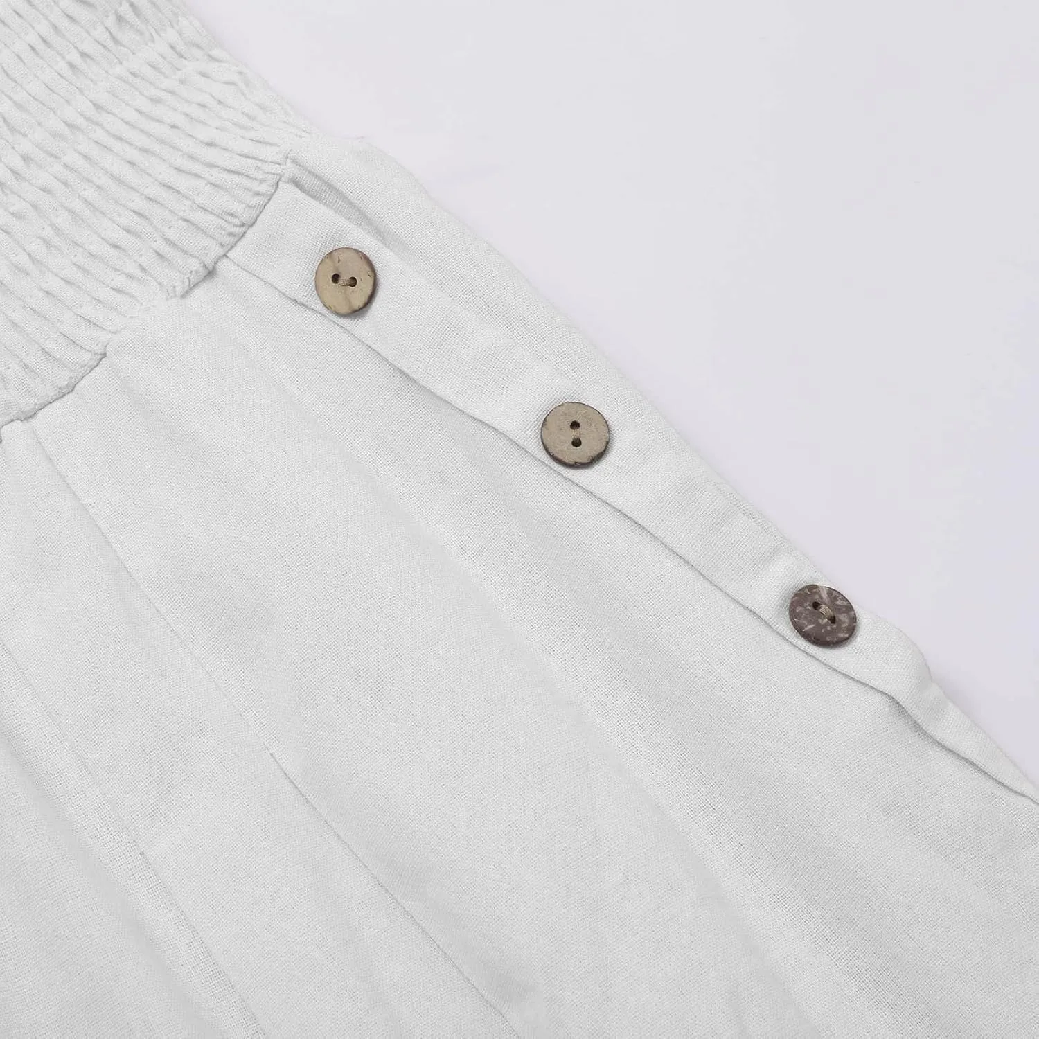 Palazzo Linen Pants Women 2024 High Waisted Wide Leg Boho Trousers Casual Drawstring Loose Workout Pants with Pockets