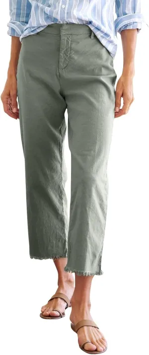 Pants for Women, Casual Pants Peasant Plus Size Straight Leg Linen Plaid