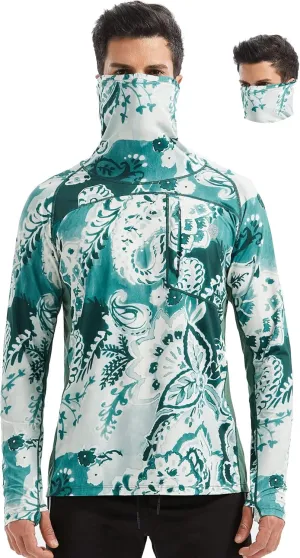 PIQIDIG Men's Sun Protection Hoodie Shirts UPF 50  Long Sleeve Rash Guard Performance Athletic Running Hiking T-Shirt