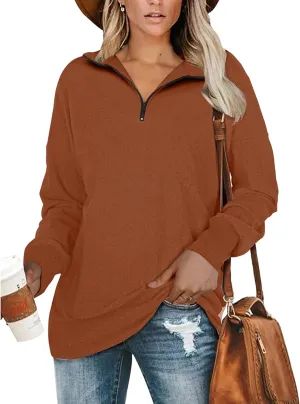 PLMOKEN Plus Size Sweatshirts for Women Casual Long Sleeve Round Neck Shirts Tunic Tops for Leggings M-4XL
