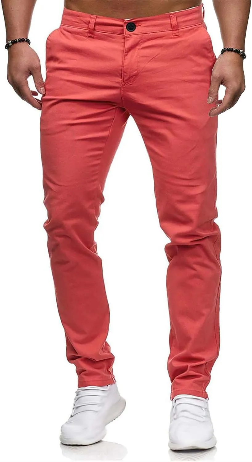 RTRDE Men's Lounge Pants Slim Fit Stretch Flat Front Skinny Dress Pants, M-3XL