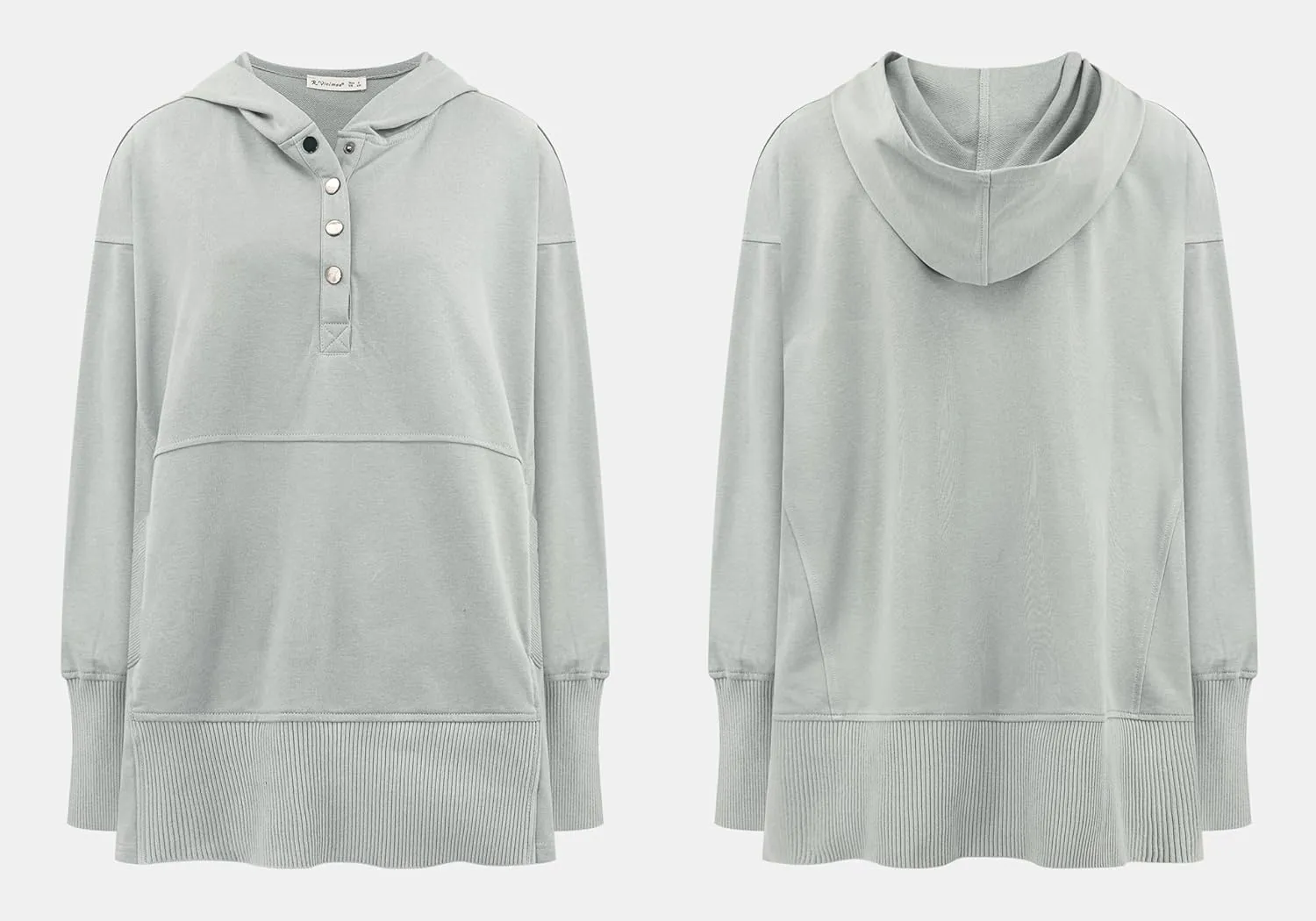 R.Vivimos Womens Oversized Sweatshirts Fall Essential Hoodies Pullover Cotton Long Sleeve Button Up Casual Tops with Pockets