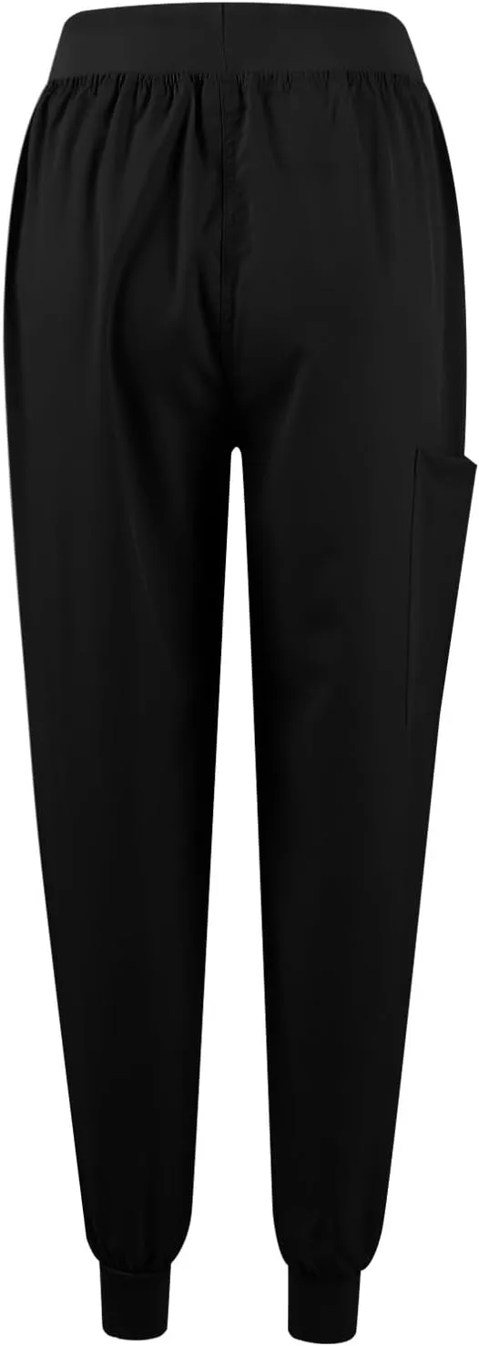 Scrubs for Women Set Stretch V-Neck Scrub Top & Jogger Pant Medical Uniform Scrub Sets for Woman with Pockets