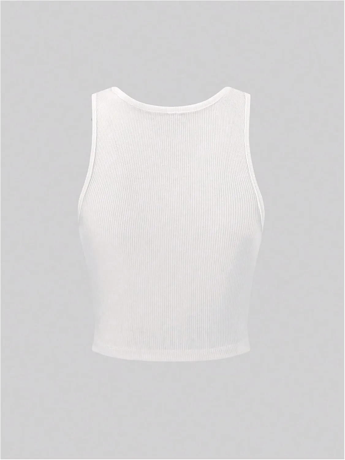 SOLY HUX Women's Graphic Tank Top Sleeveless Crew Neck Ribbed Knit Summer Crop Tops
