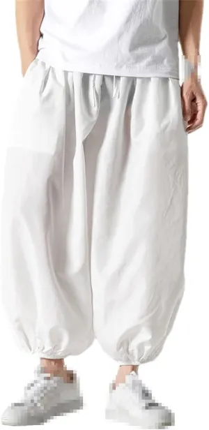 Streetwear Harem Pants Men Solid Color Casual Jogger Pants Harajuku Style Men's Trousers