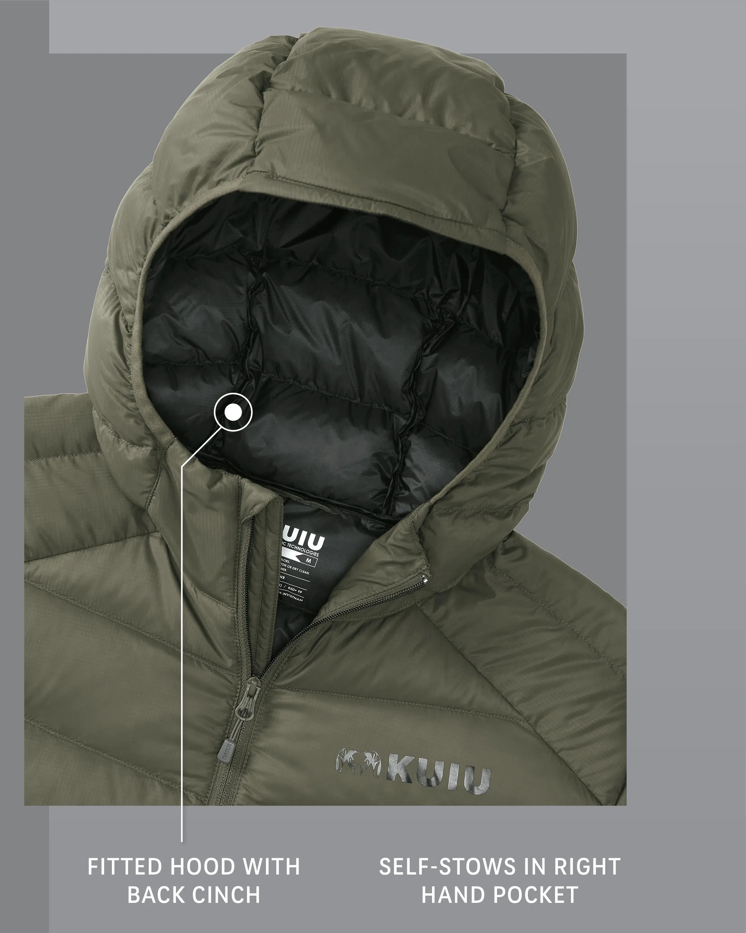 Super Down LT Hooded Jacket | Ash