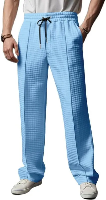 Sweatpants for Men Tapered Tactical Slacks Man Sport Elasticated Regular Elastic Waist Solid Split Leggings