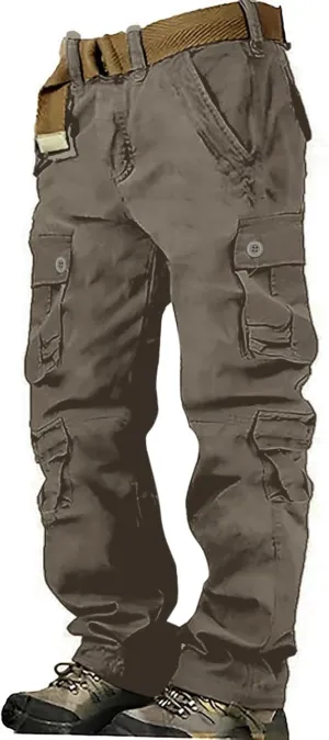 Tactical Cargo Pants for Men Military Wild Camo Trousers with Six Pocket Loose Leg Lightweight Pants