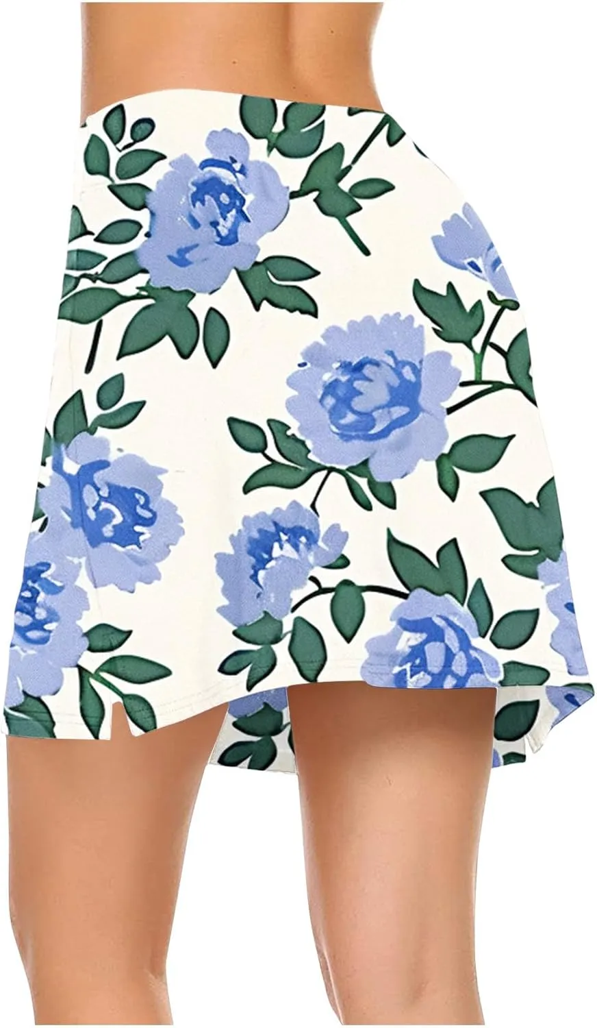 Tennis Skirts Women Floral Graphic Skirt High Waisted Stretchy Summer Beach Skirts Boho Trendy Skirt for Vacation