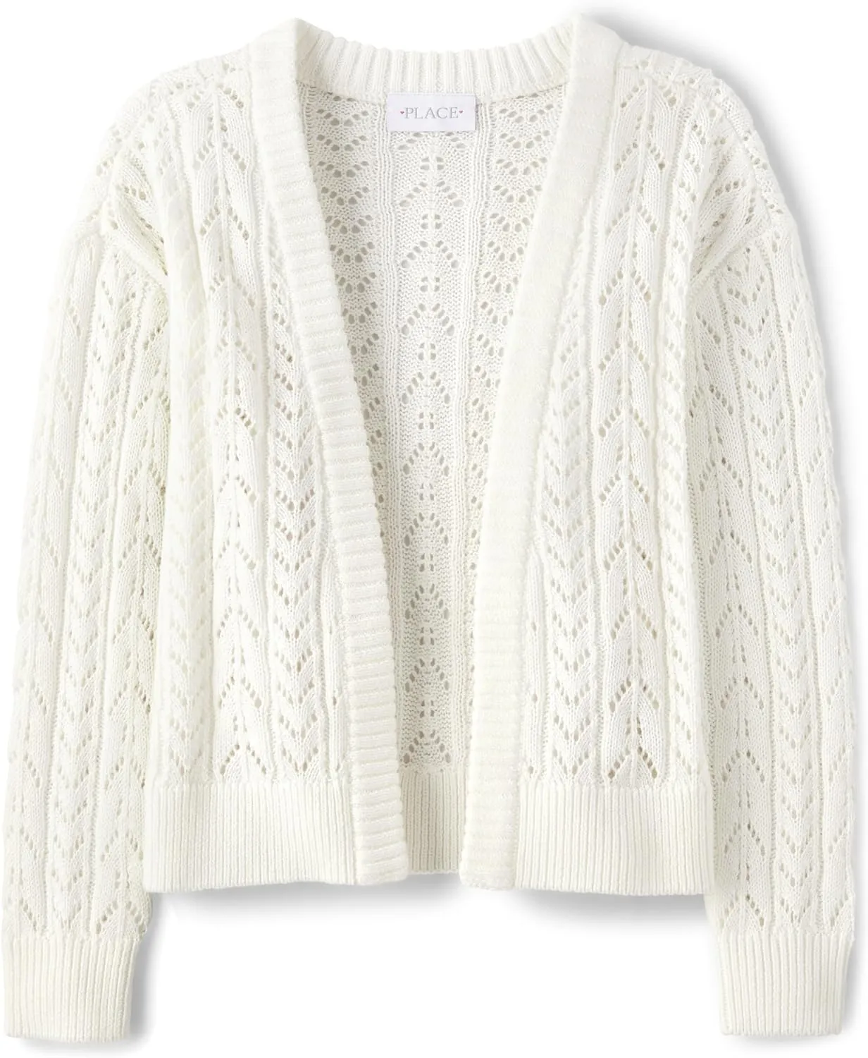 The Children's Place Girls' Long Sleeve Open Front Knit Cardigan
