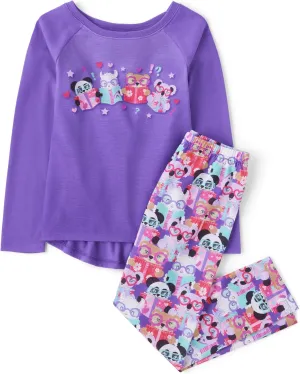 The Children's Place Girls' Long Sleeve Top and Pants,2 Piece Pajama Set