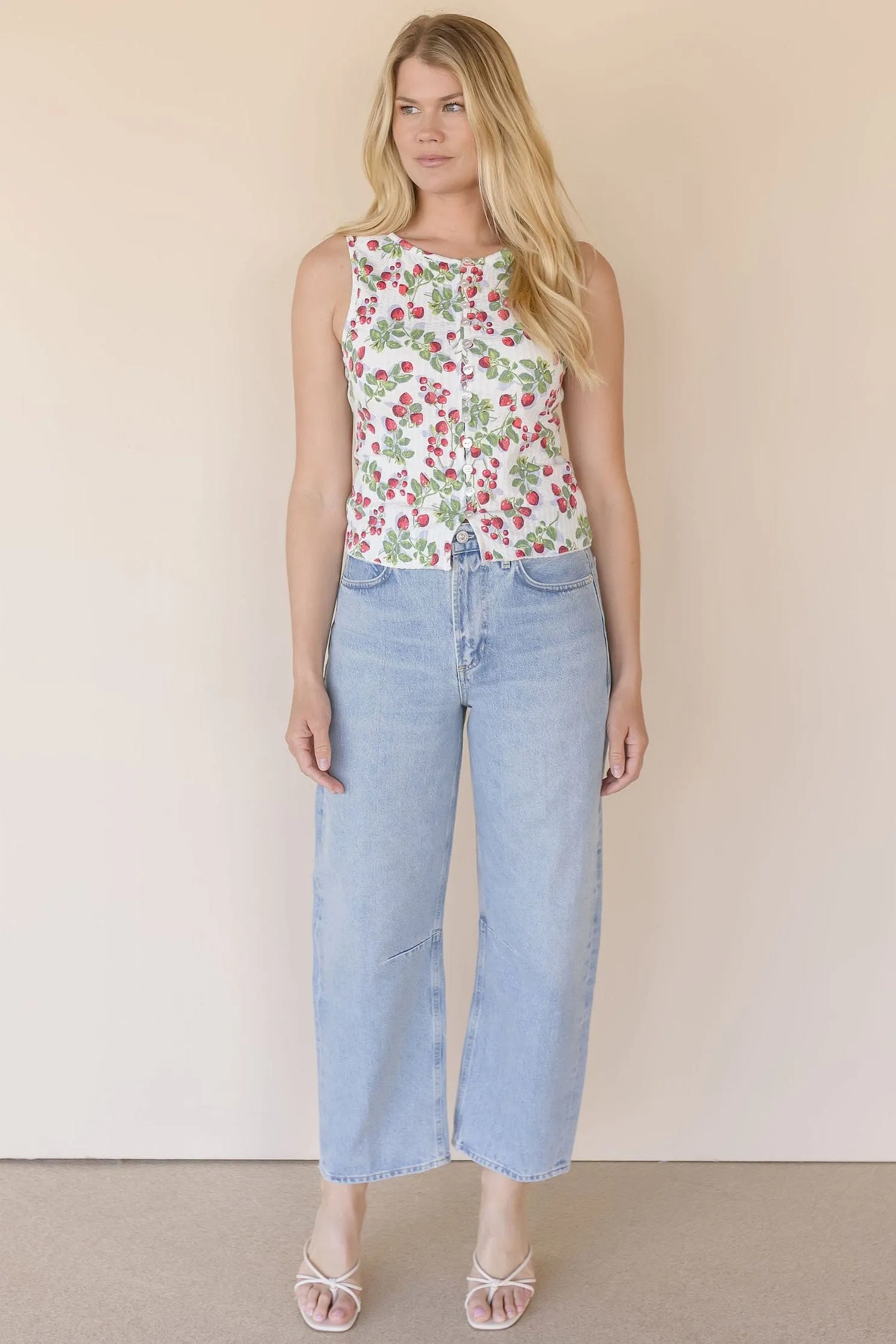 Tilly Strawberry Printed Vest