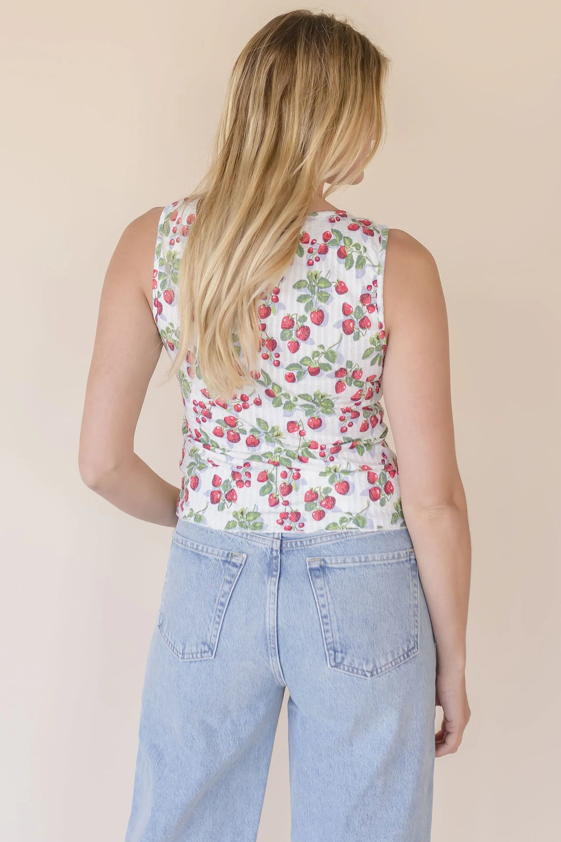 Tilly Strawberry Printed Vest