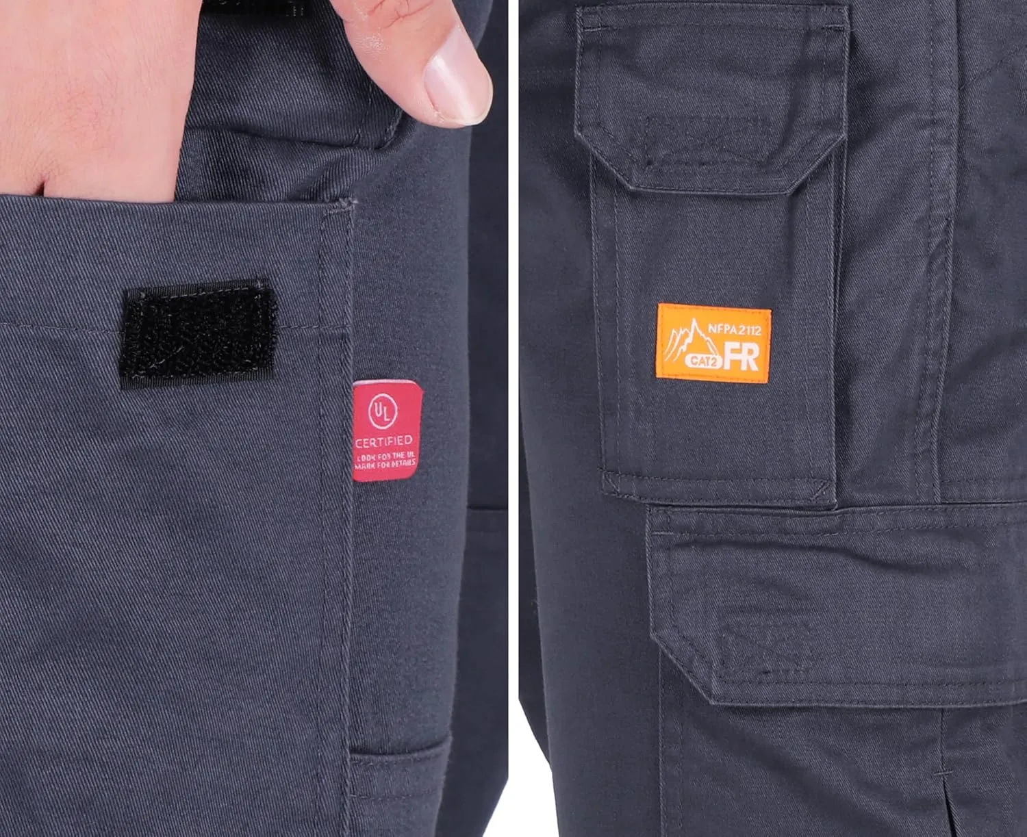 Titicaca Men's FR Cargo Pants Flame Resistant Pants Lightweight 7.5oz 100% Cotton Fire Retardant Elastic Waist Pants