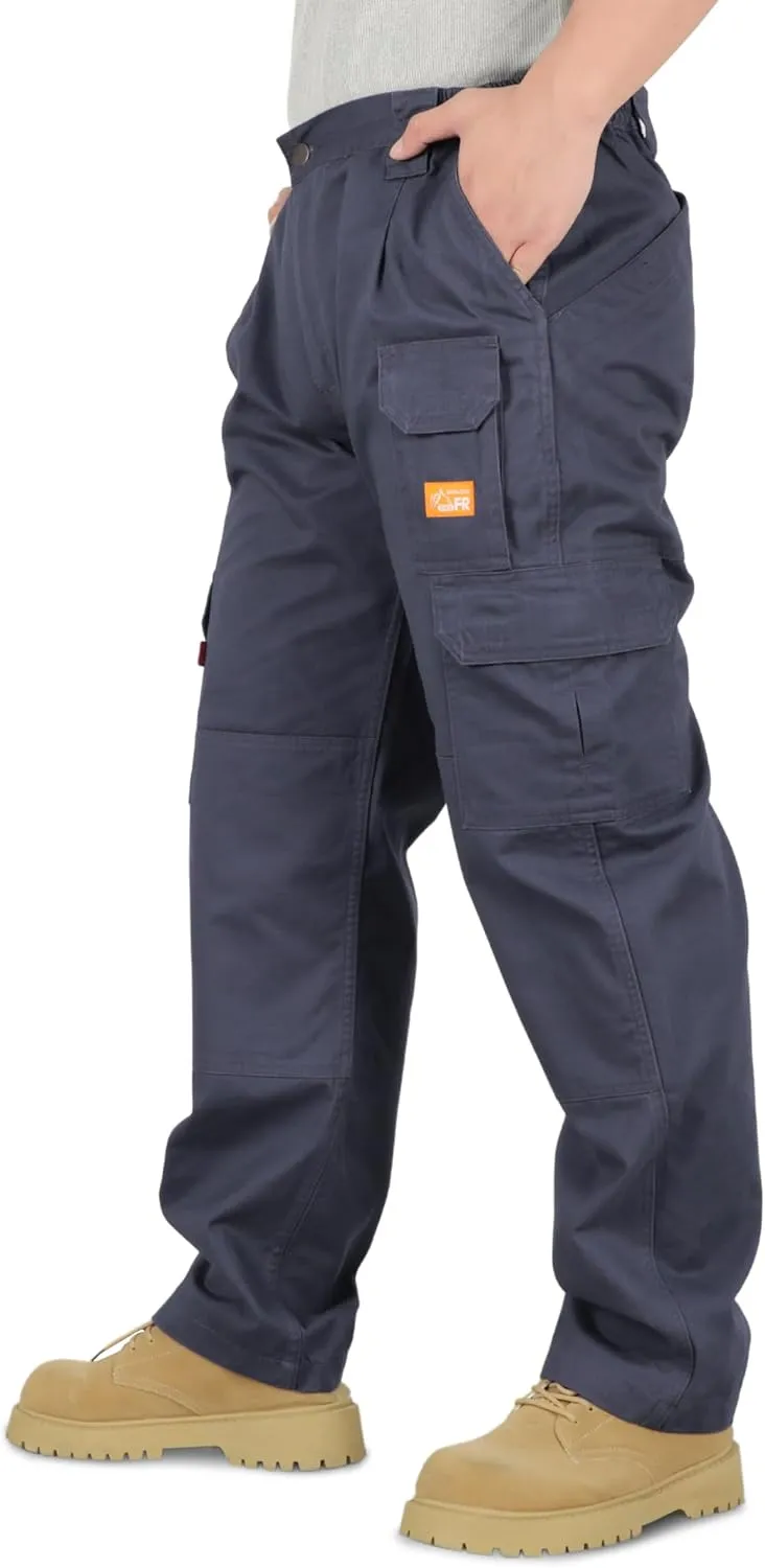 Titicaca Men's FR Cargo Pants Flame Resistant Pants Lightweight 7.5oz 100% Cotton Fire Retardant Elastic Waist Pants