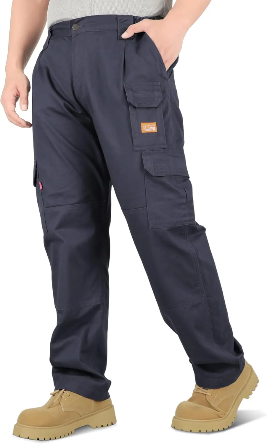 Titicaca Men's FR Cargo Pants Flame Resistant Pants Lightweight 7.5oz 100% Cotton Fire Retardant Elastic Waist Pants