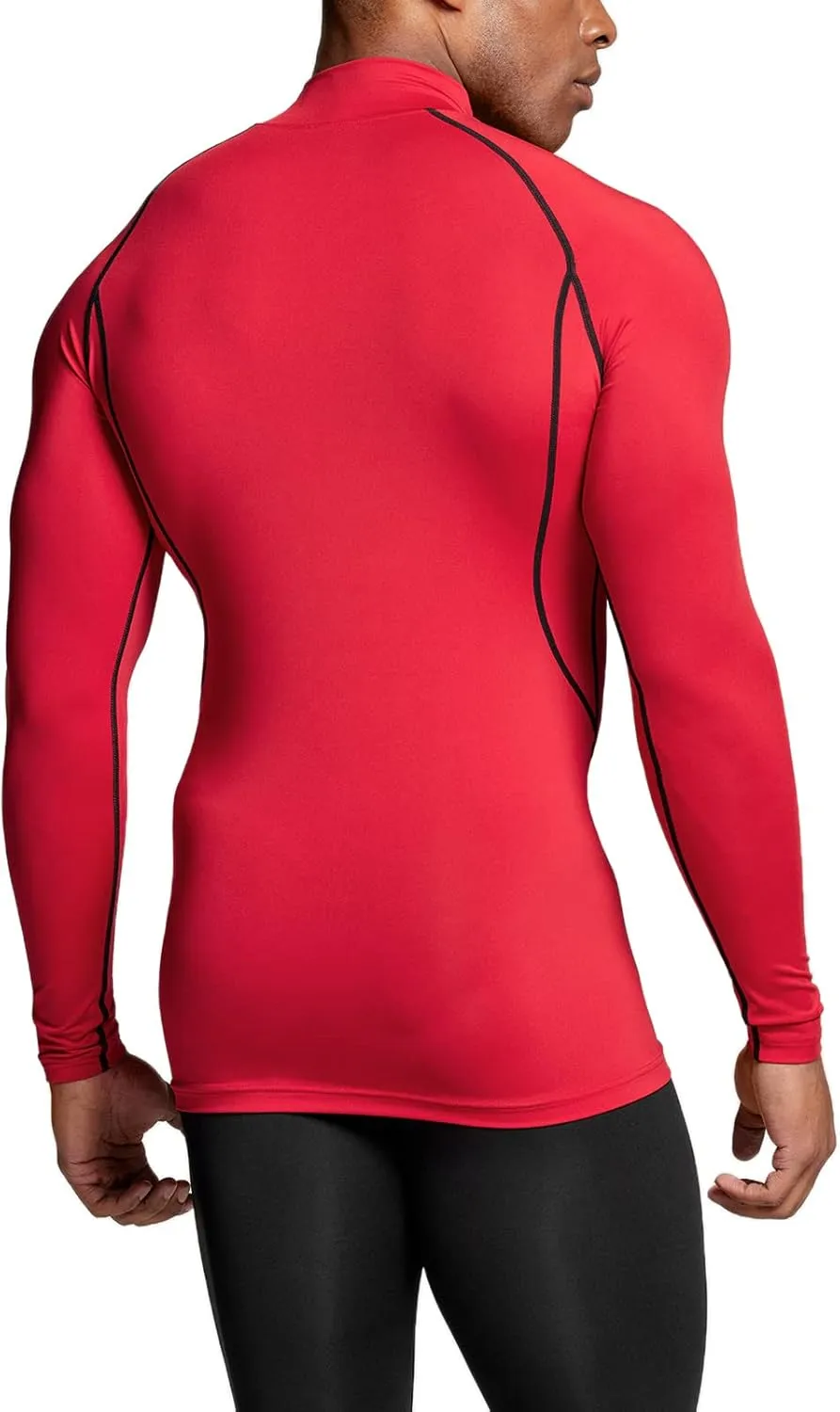 TSLA Men's UPF 50  Mock Long Sleeve Compression Shirts, Athletic Workout Shirt, Base Layer for Water Sports