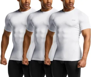 TSLA Men's UPF 50  Quick Dry Short Sleeve Compression Shirts, Athletic Workout Shirt, Water Sports Rash Guard