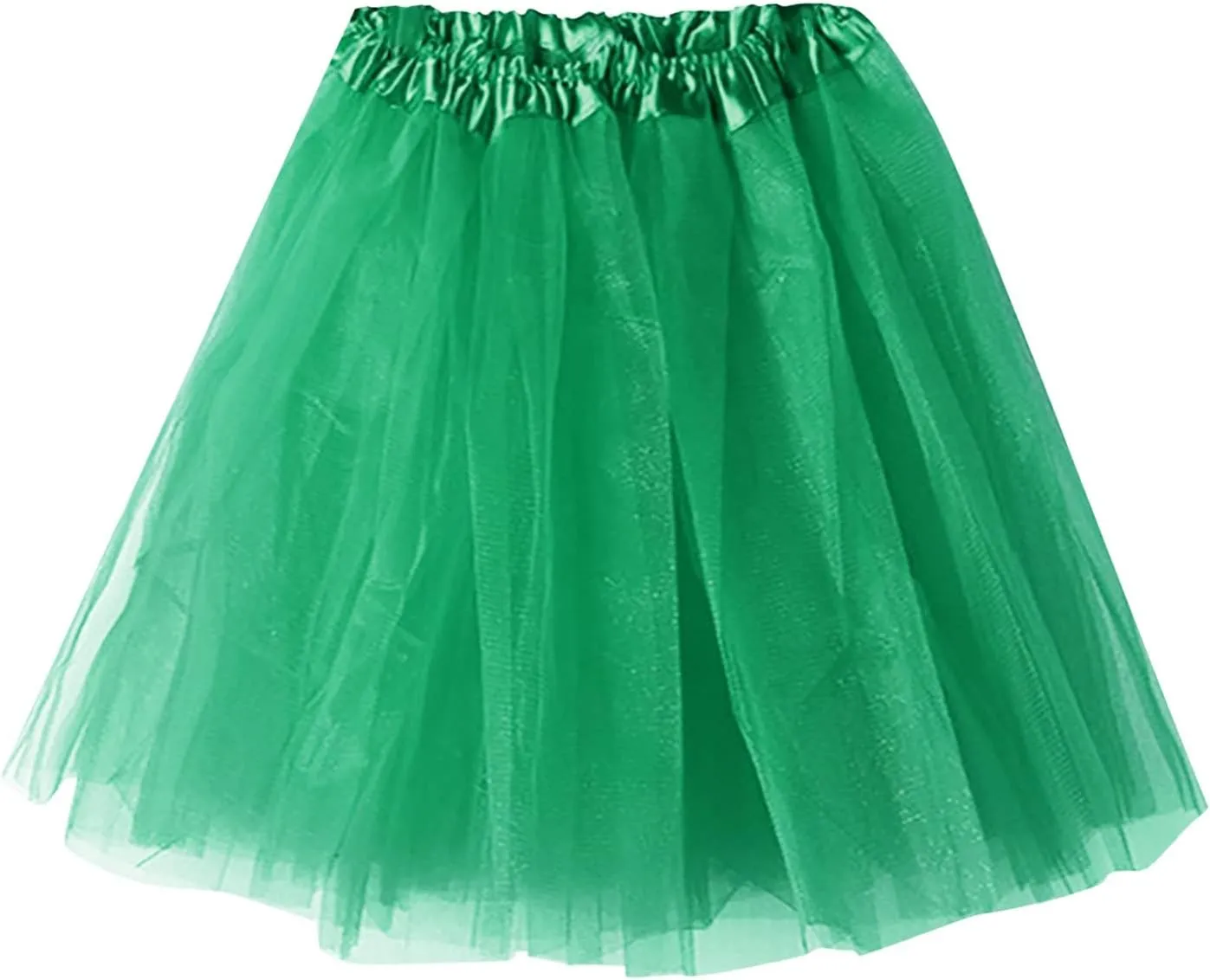 Tulle Skirts for Women Ladies High Elastic Waist Pleated Tutu Skirt Fashion Solid Color Layered Pleated Dance Skirt