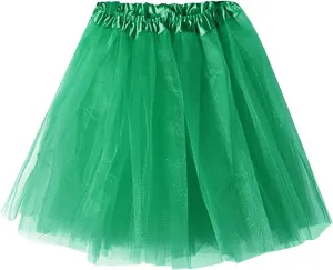 Tulle Skirts for Women Ladies High Elastic Waist Pleated Tutu Skirt Fashion Solid Color Layered Pleated Dance Skirt