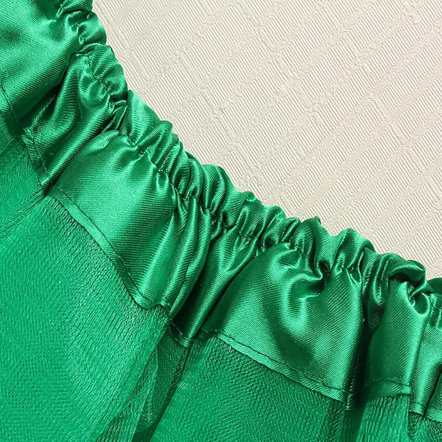 Tulle Skirts for Women Ladies High Elastic Waist Pleated Tutu Skirt Fashion Solid Color Layered Pleated Dance Skirt