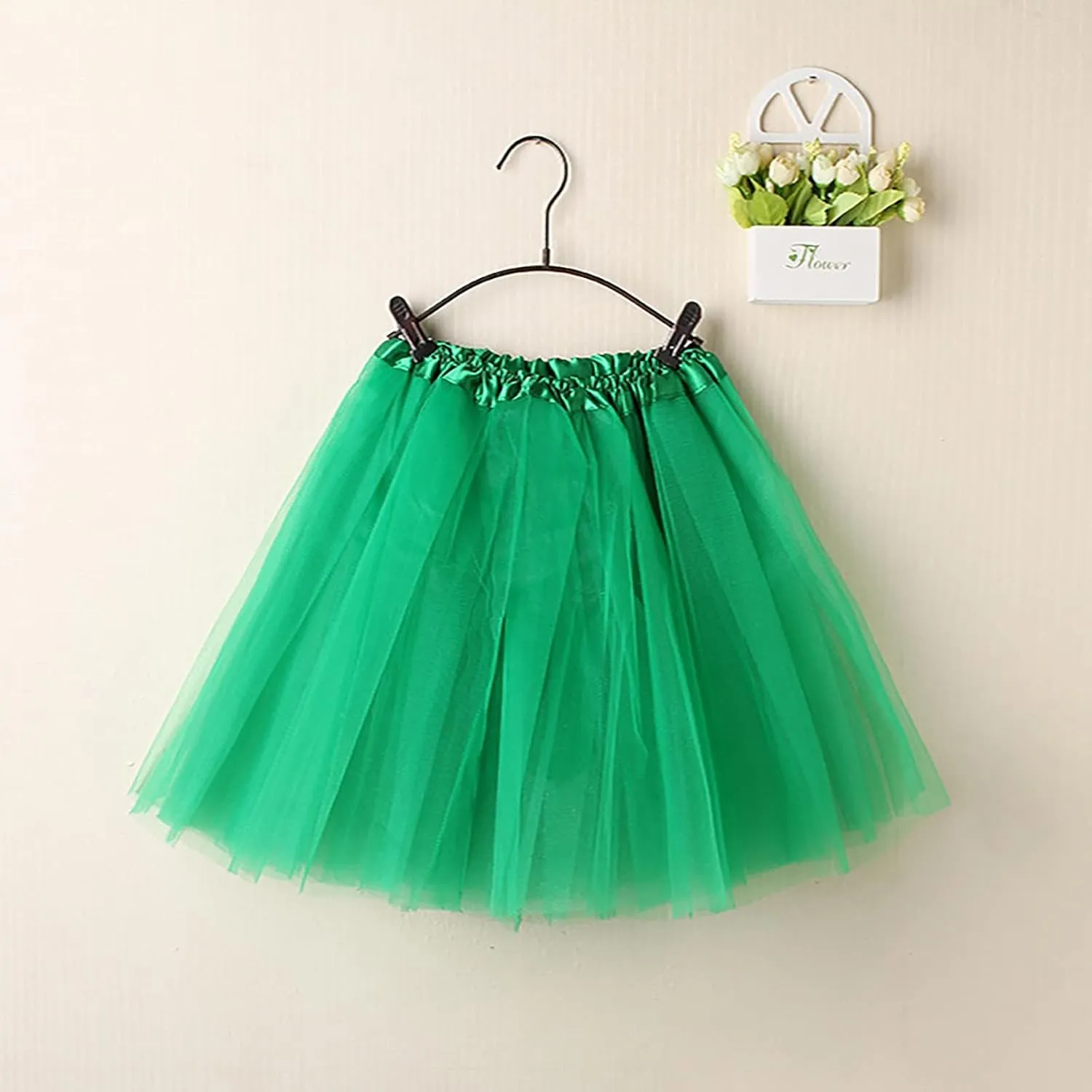 Tulle Skirts for Women Ladies High Elastic Waist Pleated Tutu Skirt Fashion Solid Color Layered Pleated Dance Skirt