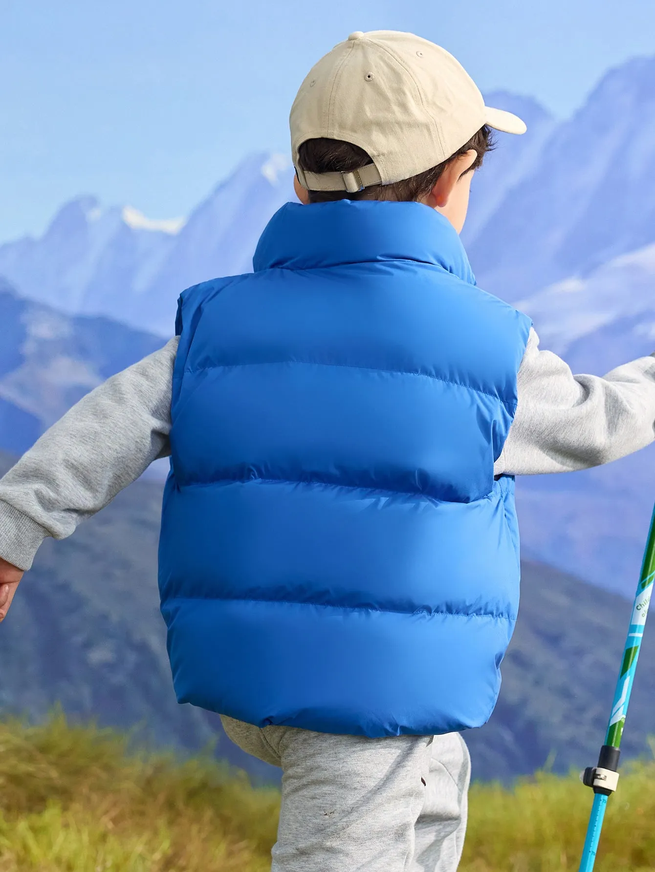 Unisex Parent-Child Stand-Up Collar Oblique Pocket Vest