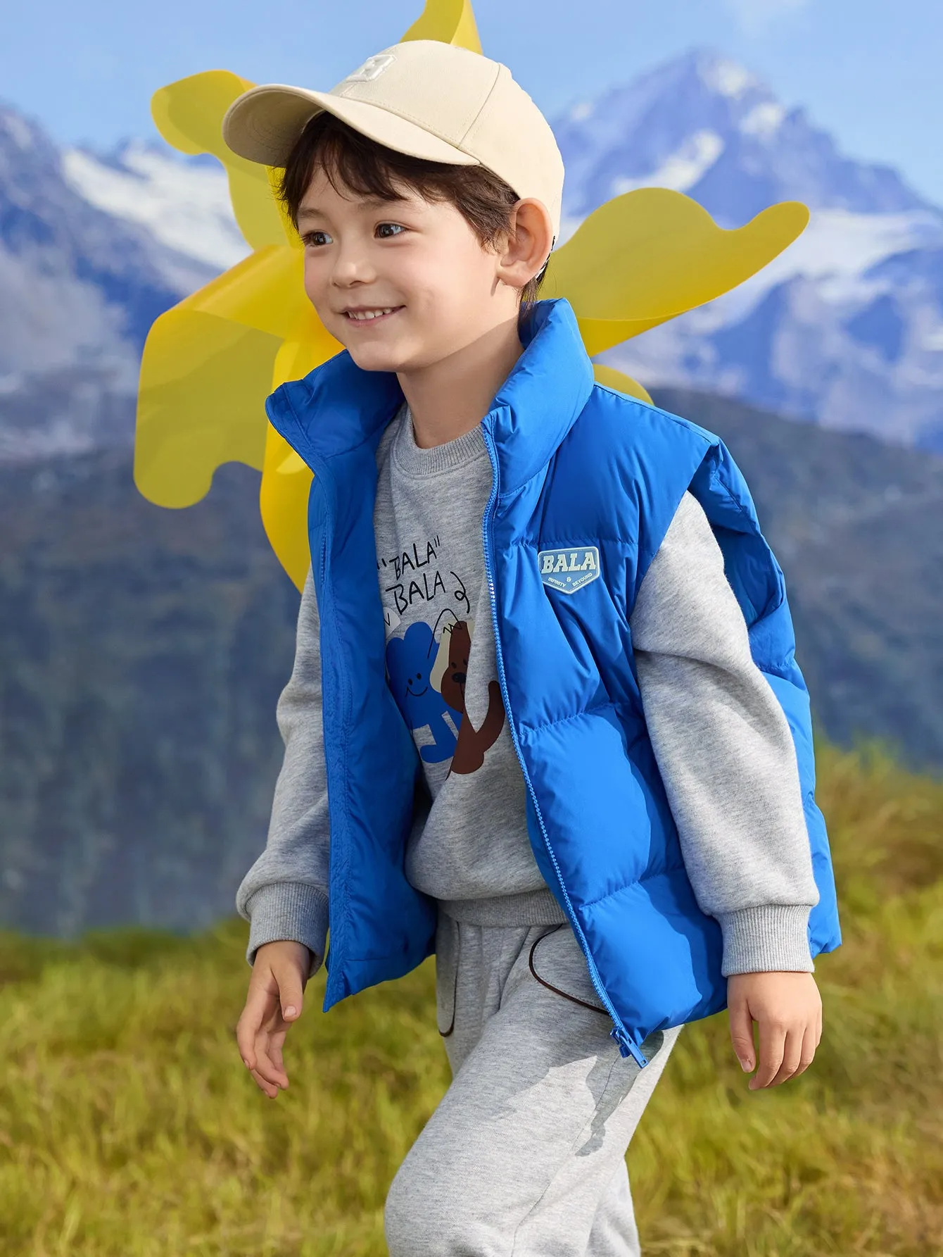 Unisex Parent-Child Stand-Up Collar Oblique Pocket Vest