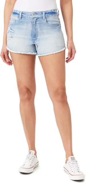 WallFlower Women's Fearless Curvy Denim Fashion Shorts High-Rise Insta Vintage Juniors