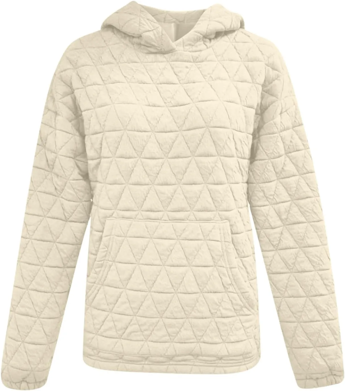 Warm Hooded Sweatshirts for Women Solid Plaid Casual Fall Winter Hoodies Oversized Comfy Blouses for Outing Street