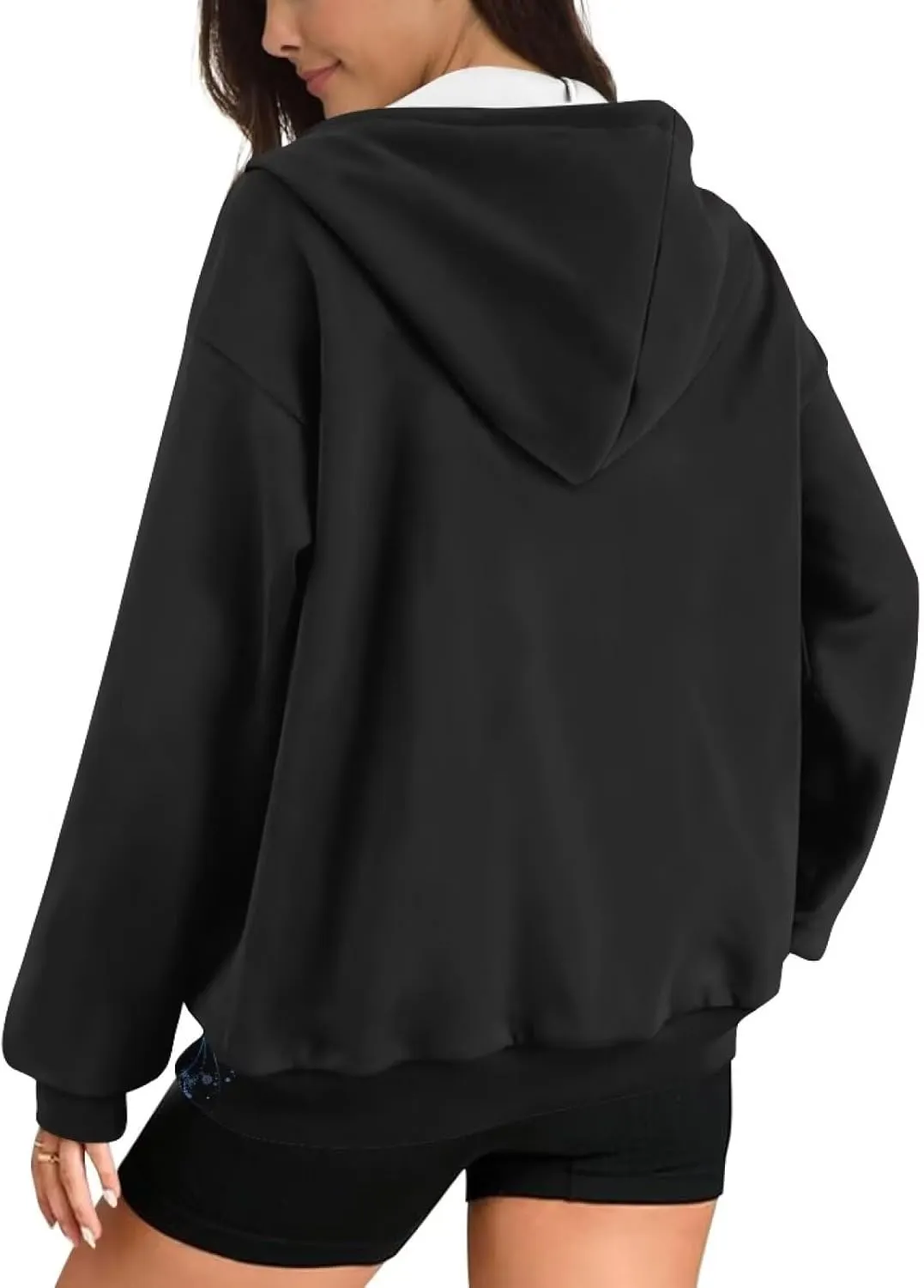 WELLFLYHOM Oversize Sweatshirt Womens Fashion Zip Up Hoodies Vintage Y2K Cardigan Jacket Hooded Sweater Shirts XS-4XL