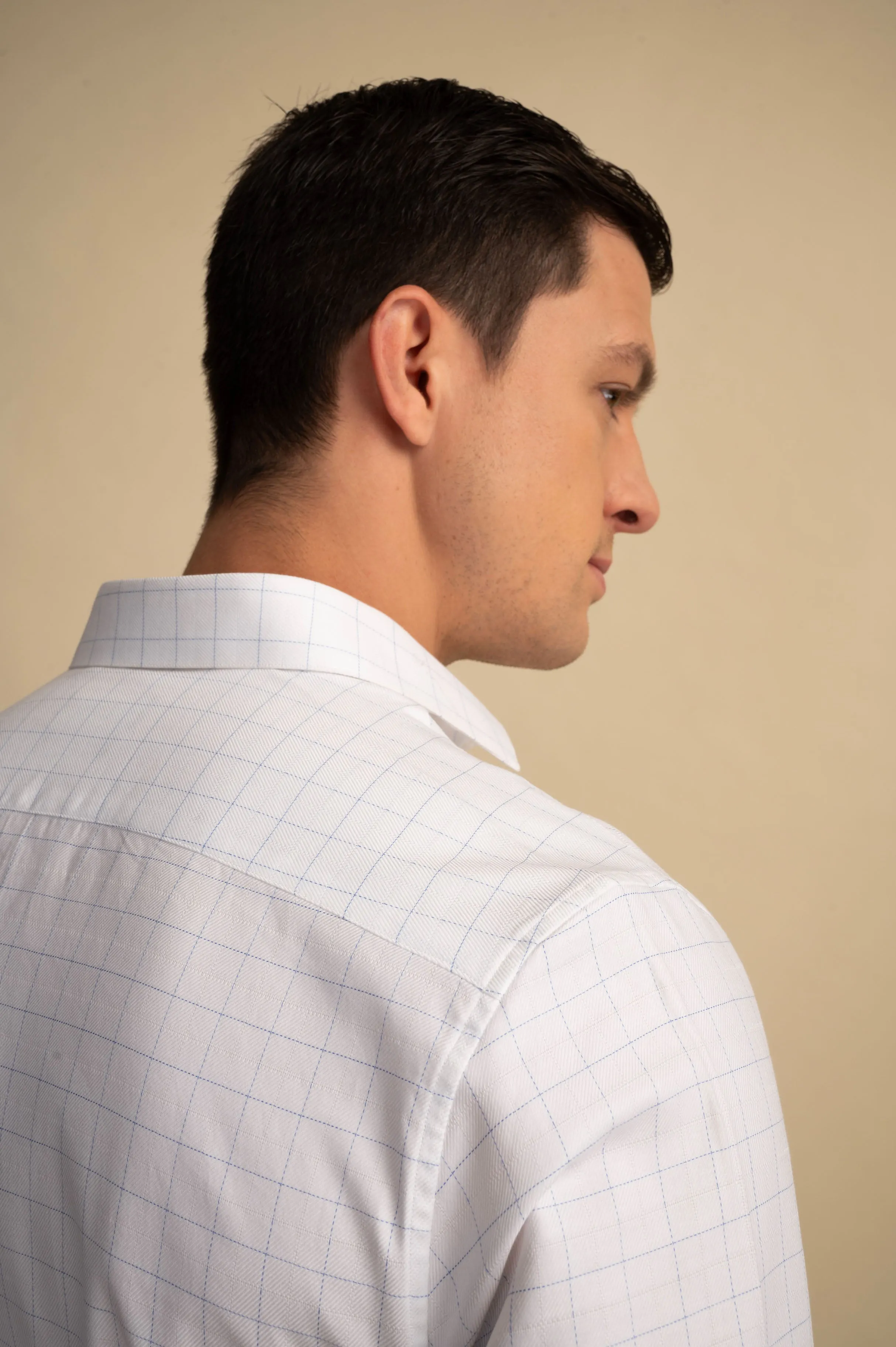 White Graph Check Shirt