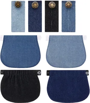 WILLBOND 8 Pieces Maternity Pants Extender Adjustable Pregnancy Waistband Extenders Button Jean Elastic Band for Women Men
