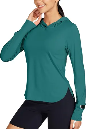 Willit Women's Sun Shirts Hoodie UPF 50  SPF Long Sleeve Hiking Lightweight Quick Dry UV Protection Outdoor Clothing