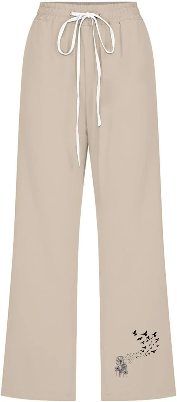 Women Capri Pants Linen 3/4 Pants Wide Leg Capris Lightweight Baggy Cropped Trousers Summer Outfits for Women 2025