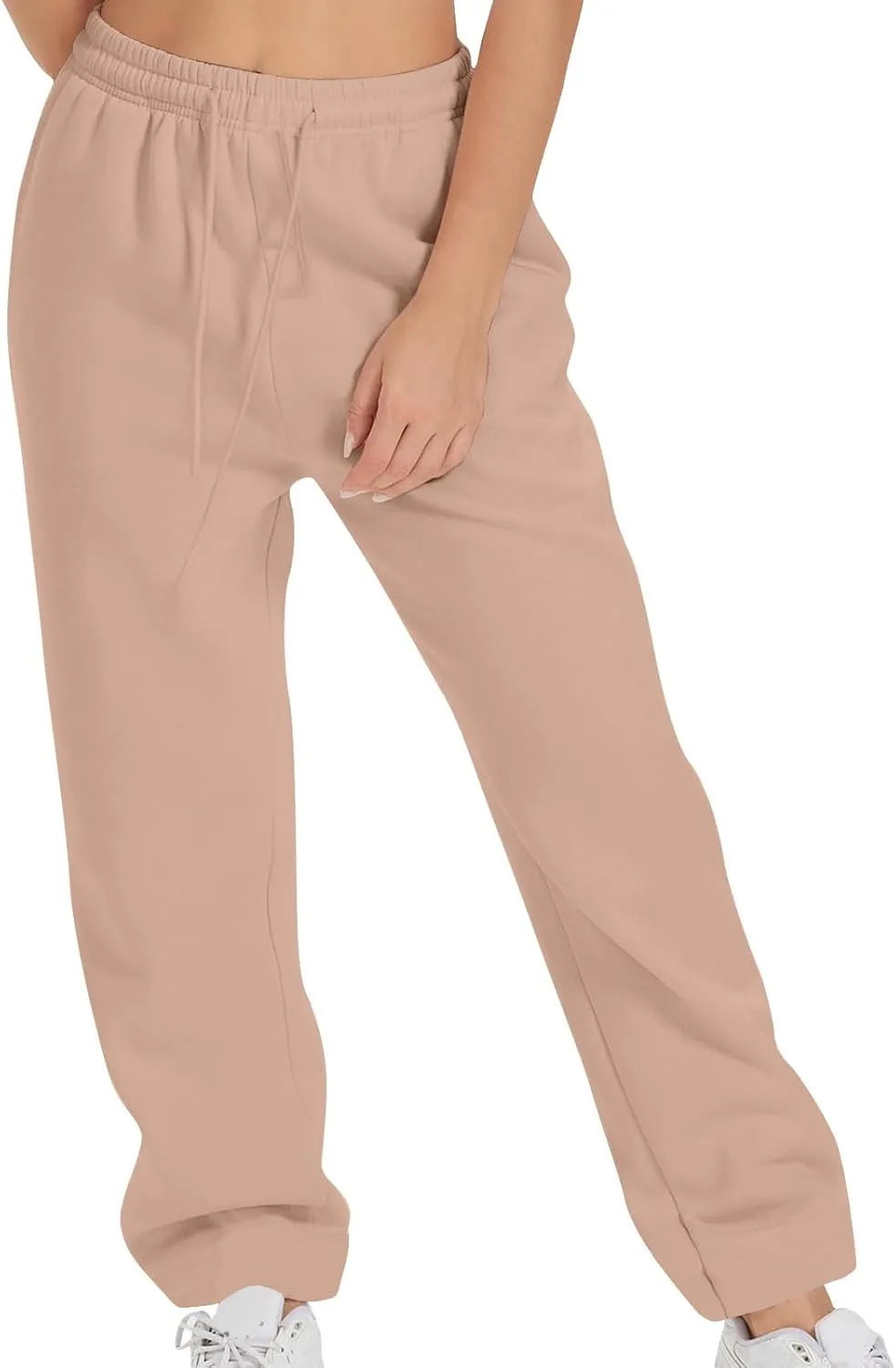 Women Drawstring Sweatpants Elastic Waist Sweatpant Plus Thick Trousers Solid Workout Pants Multi Pockets Fall Pant