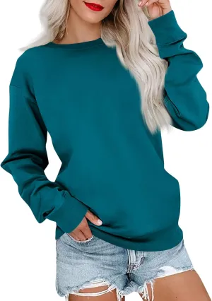 Women Long Sleeve Crewneck Fall Sweatshirt Hoodies Oversized Fleece Pullover Tops Y2k Teen Girls Preppy Clothes 2024
